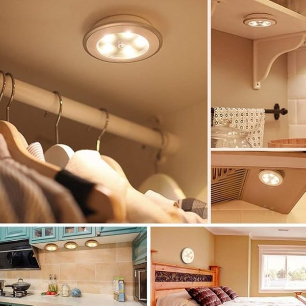 3 Pcs Led Sensor Cabinet Night Lights With Remote Control