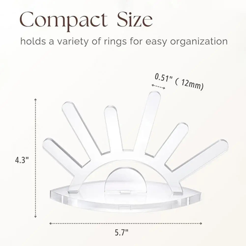 حامل خاتم خشبي مبتكر على شكل عين، رف عرض خواتم بـ 6 أعمدة للخواتم، حامل عرض مجوهرات، منظم ديكور منزلي